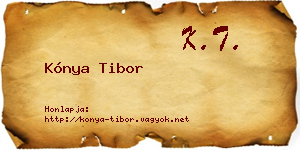 Kónya Tibor névjegykártya